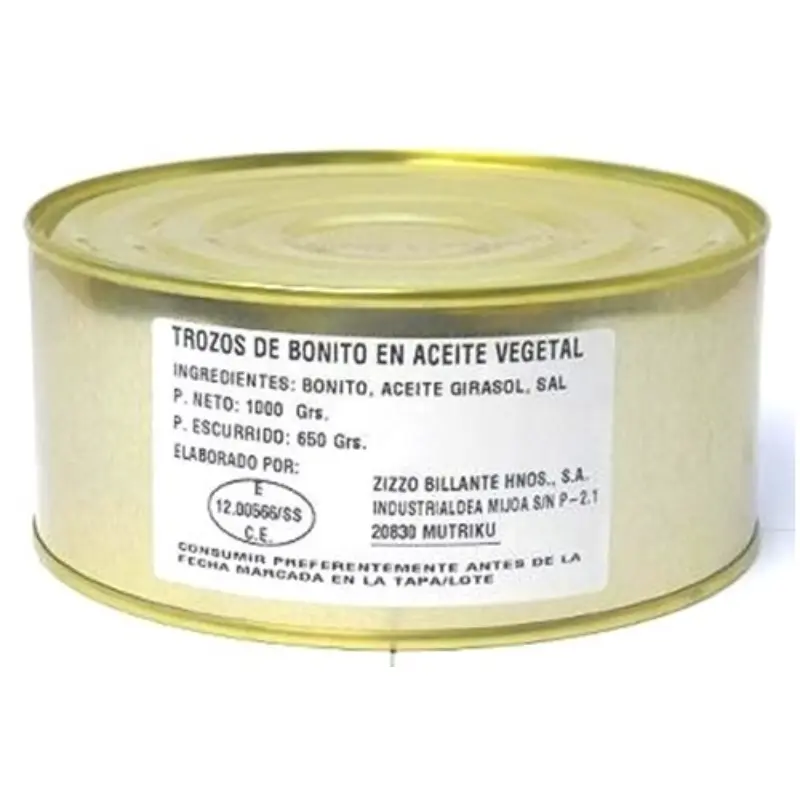 ZO19A Trozos Extra Atun Claro Aceite RO-1000 "Zizzo" - Imagen 1